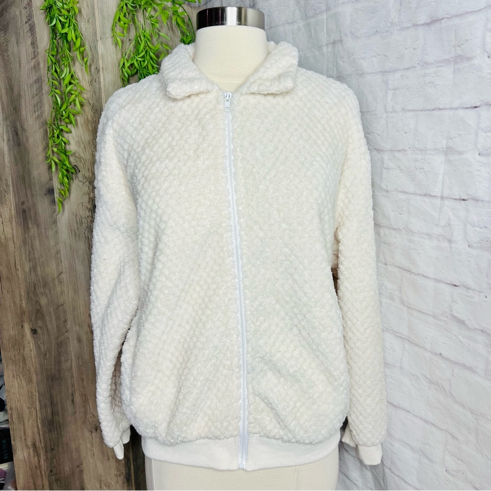 Cream Quilted Teddy Jacket